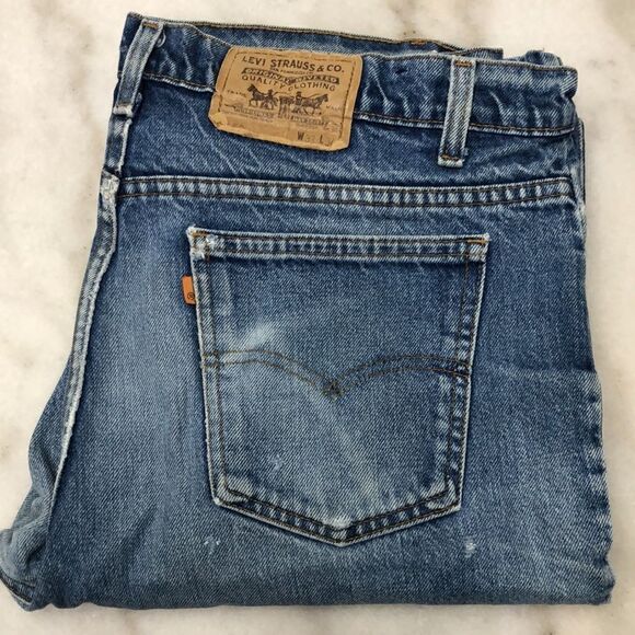Vintage 1989 Levi’s 509 Orange Tabs 36x32 Regular Fit Straight Leg Made in USA - Picture 3 of 9